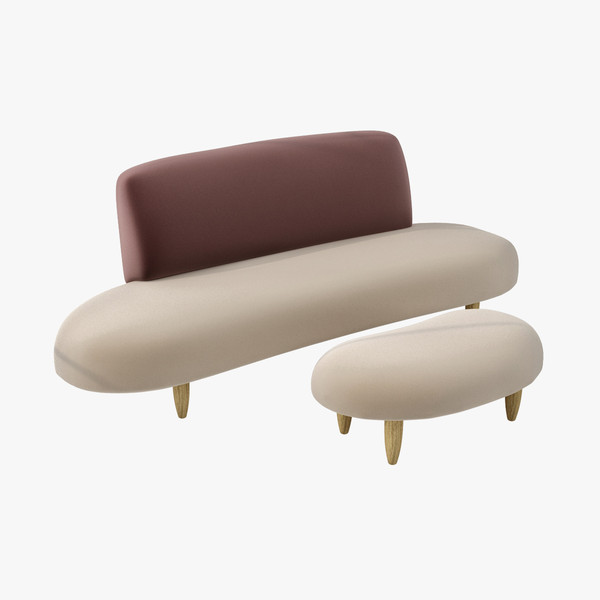 isamu noguchi miro loveseat 3ds - Miro Loveseat and Ottoman by lajhar